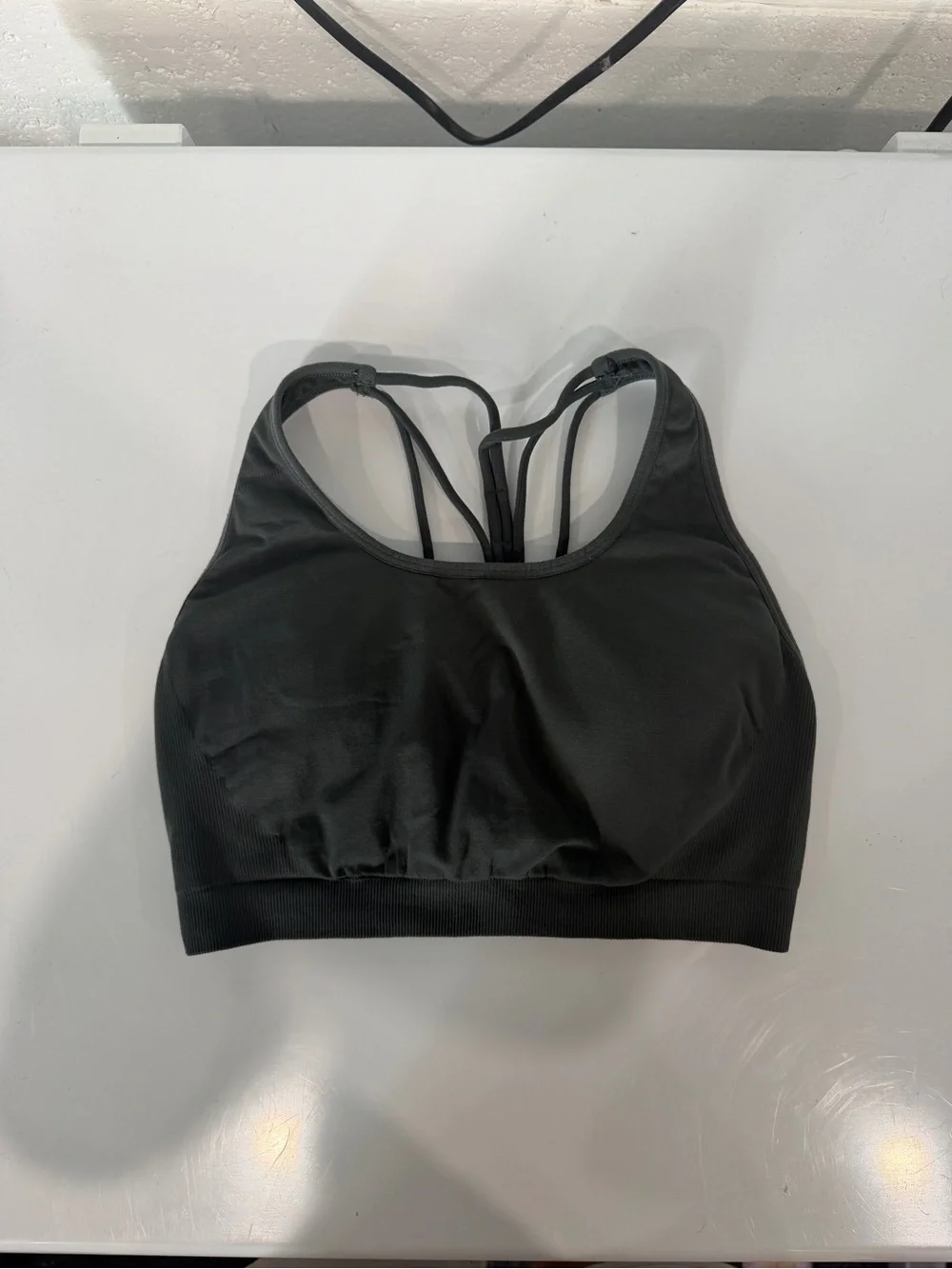 Fabletics Black Strappy Back Sports Bra